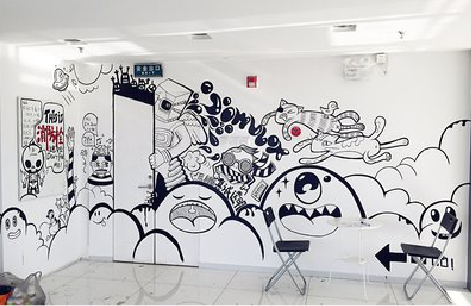 富县手绘墙并非传统涂鸦。